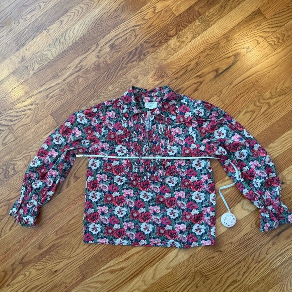 J. Crew Scalloped-sleeve top in Liberty Poppy Amelie floral Size M - Picture 2 of 7